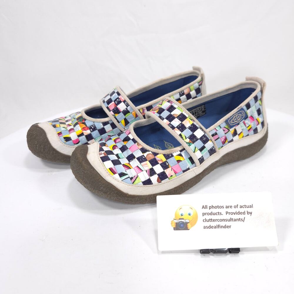 Keen Casual Mary Jane Flat Womens Size 7 5389-WRRE White Black Multi